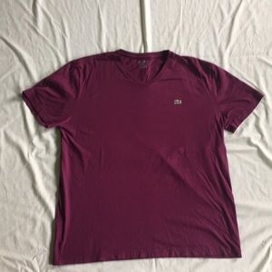 Lacoste Maroon Mens T-shirt